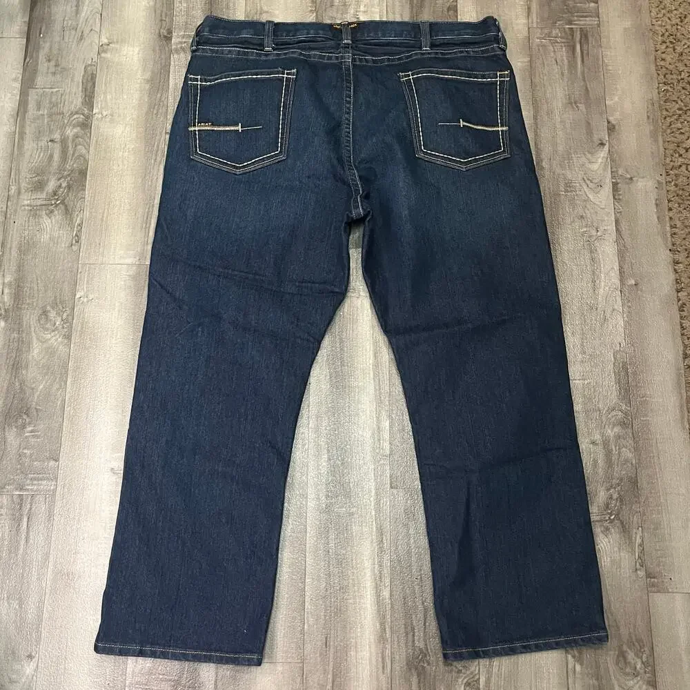 NWOT Ariat Rebar M4 Relax Boot Jeans Mens 42x30 Dark Wash DuraStretch Work Denim